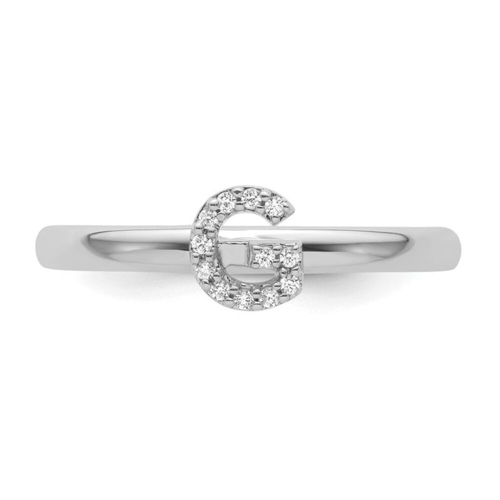 Kazi Luxury 14k White Gold Stackable Diamond Init… - image 4